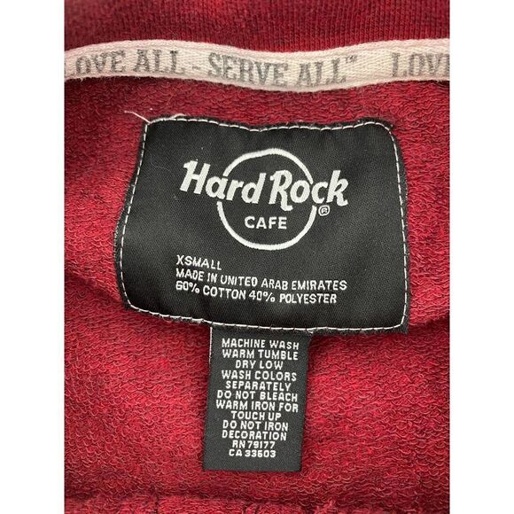 Hard Rock Cafe London Sweatshirt Red Black - Size XS - Picture 7 of 7